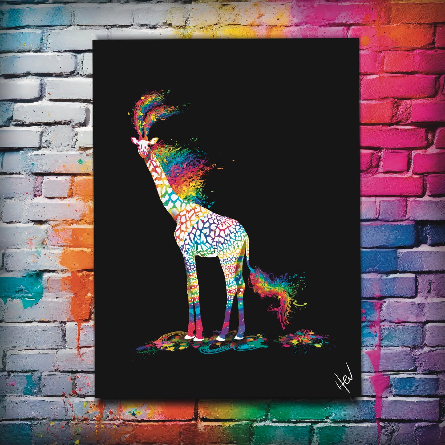 Glamorous Giraffe Giclee Digital Print