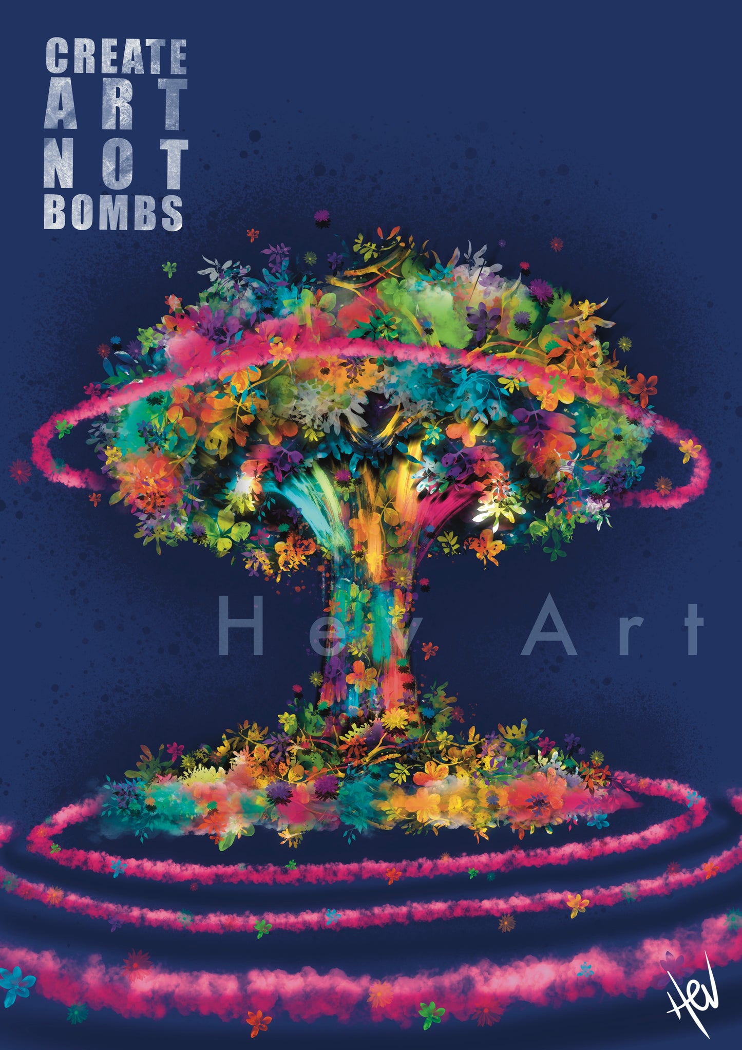 Art NOT Bombs!- Original Giclee Print