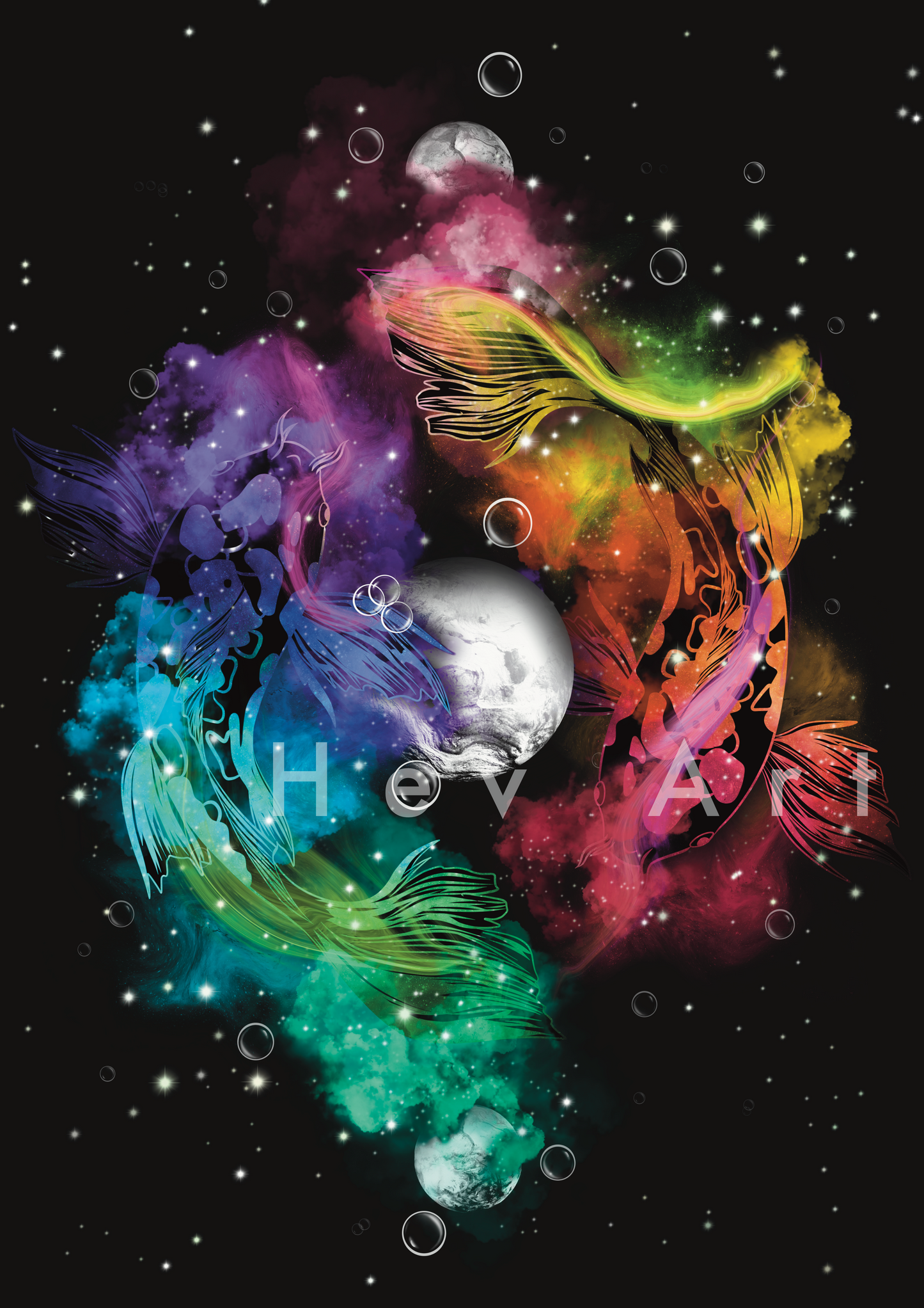 Cosmic Koi Giclee Digital Print