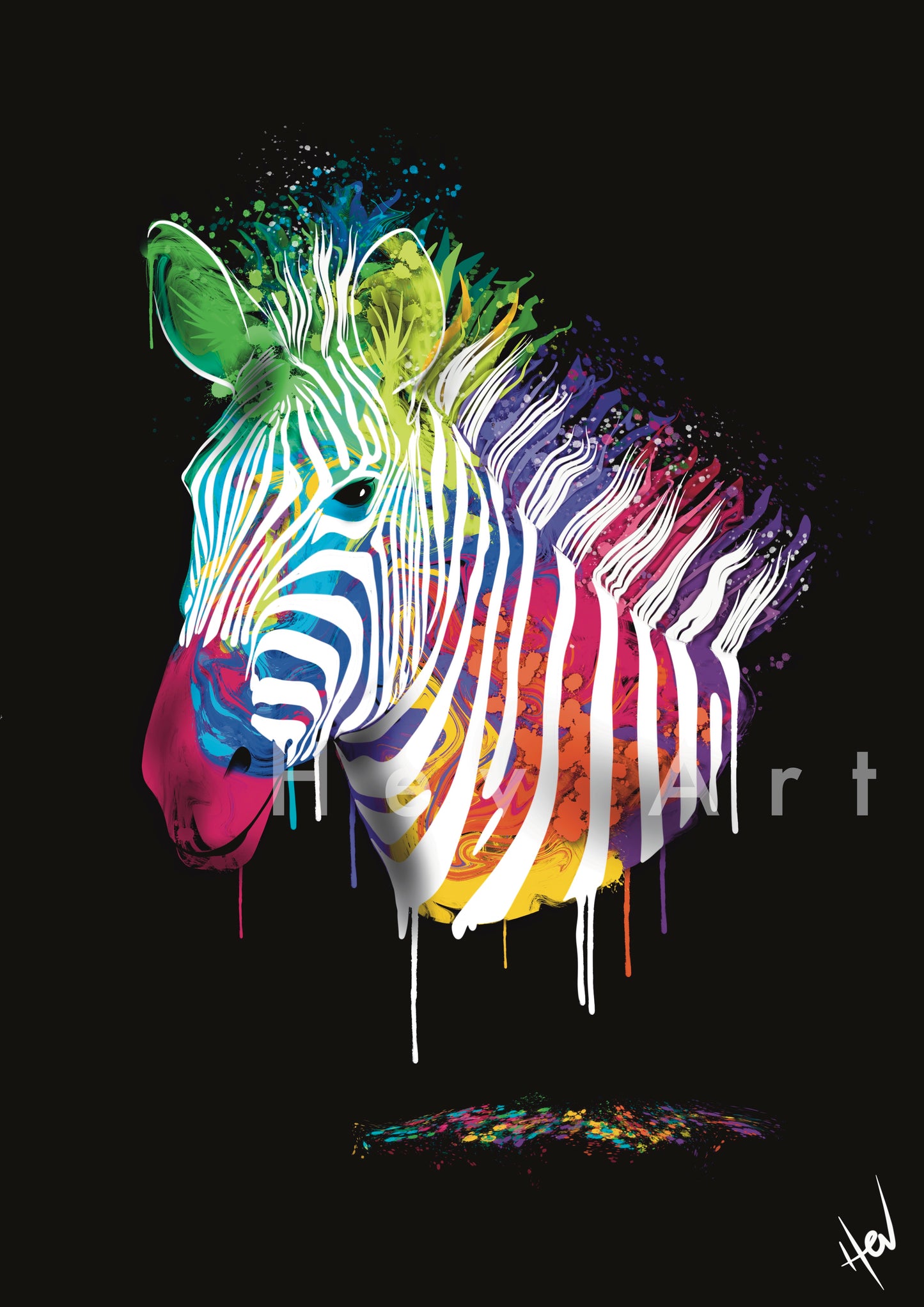 Zesty Zebra Giclee Digital Print