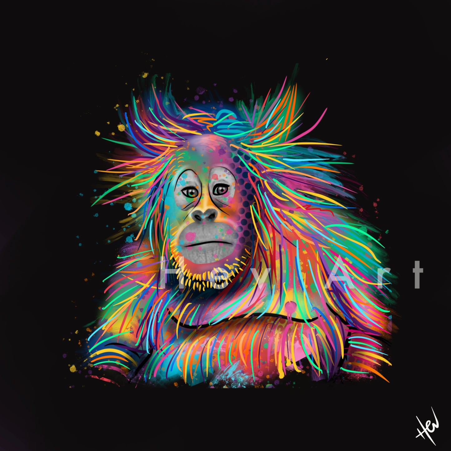 Opulent Orangutang Giclee Digital Print